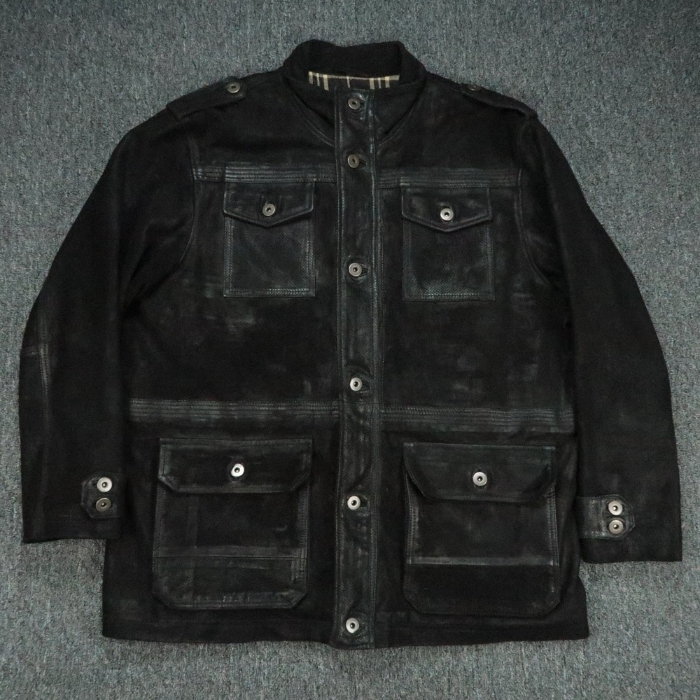 Territory Ahead Jacket Mens XXL Black Franklin Leather Suede Wool Lined Chore